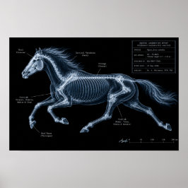 Röntgenbewegingsstudie van galopperende paarden poster
