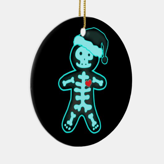 Röntgenbrood Man Skeleton Kerstmis Xra Keramisch Ornament (Rechts)