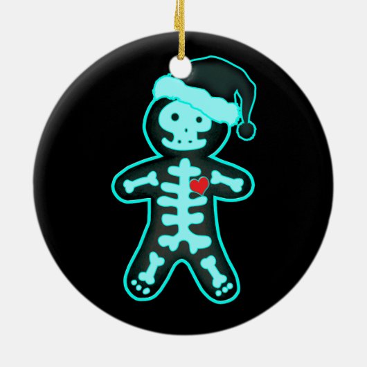 Röntgenbrood Man Skeleton Kerstmis Xra Keramisch Ornament (Achterkant)