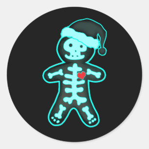 Röntgenbrood Man Skeleton Kerstmis Xra Ronde Sticker