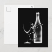 Röntgenfeest Skelet & Wijn - B&W Briefkaart (Voorkant / Achterkant)