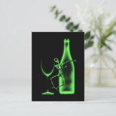 Röntgenfeest Skelet & Wijn - Groen Briefkaart (Staand voorkant)