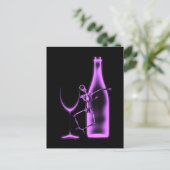 Röntgenfeest Skelet & Wijn - Lichtpaars Briefkaart (Staand voorkant)