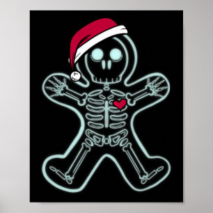 Röntgenfoto Gingerbread Man Skeleton Christmas Nur Poster