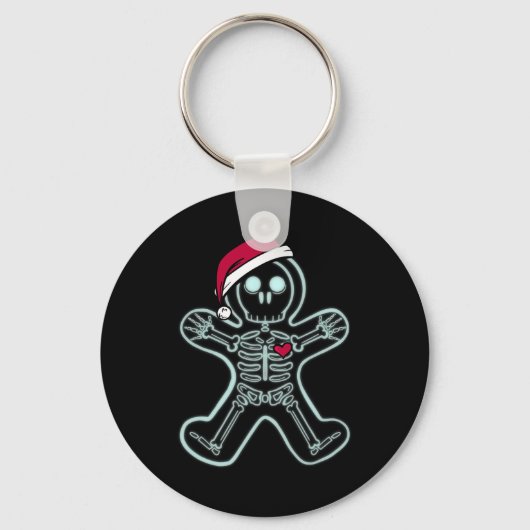Röntgenfoto Gingerbread Man Skeleton Christmas Nur Sleutelhanger (Voorkant)