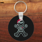 Röntgenfoto Gingerbread Man Skeleton Christmas Nur Sleutelhanger (Voorkant)