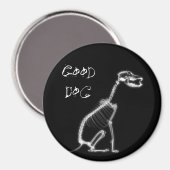 RÖNTGENFOTO GOEDE HOND SKELET ZITTEN - B&W MAGNEET (Voorkant / Achterkant)