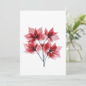 Röntgenfoto rode poinsettia Kerstmis Feestdagenkaart (Staand voorkant)
