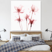 Röntgenfoto Roze Anjerbloemen Canvas Afdruk (Insitu (Slaapkamer))
