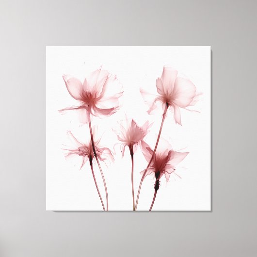 Röntgenfoto Roze Anjerbloemen Canvas Afdruk (Voorkant)