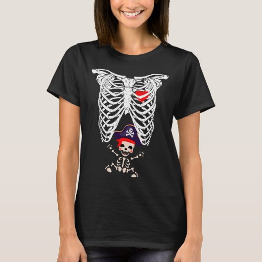 Röntgenfoto skelet Funny Zwangerschap T-shirt (Voorkant)