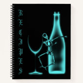 Röntgenfoto Skeleton wijnfles Receptenboek - Blauw Notitieboek (Voorkant)