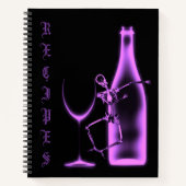 Röntgenfoto Skeleton wijnfles Receptenboek - Paars Notitieboek (Voorkant)