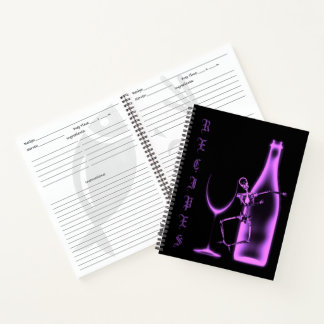 Röntgenfoto Skeleton wijnfles Receptenboek - Paars Notitieboek
