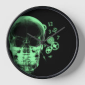 Röntgenfoto Skull & Clock Onderdelen - Groen (Voorkant)