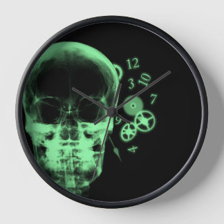Röntgenfoto Skull & Clock Onderdelen - Groen