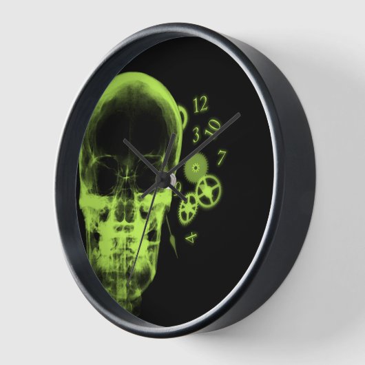 Röntgenfoto Skull & Clock Onderdelen - Lime Green (Hoek)