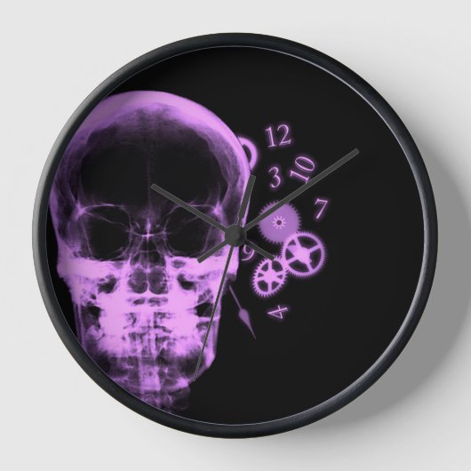 Röntgenfoto Skull & Clock Onderdelen - Roze (Voorkant)