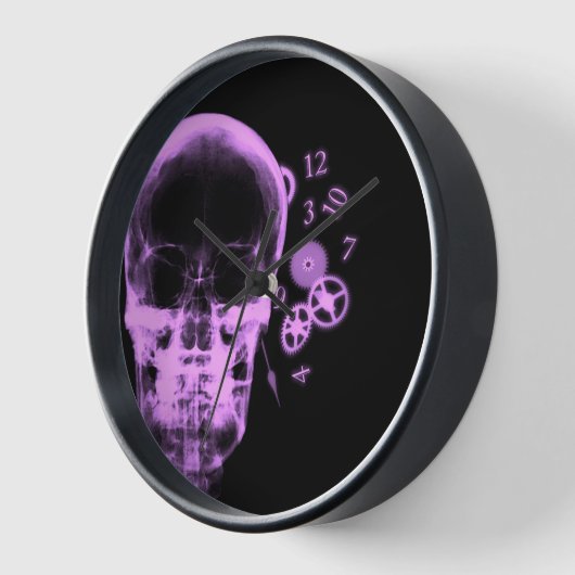 Röntgenfoto Skull & Clock Onderdelen - Roze (Hoek)