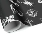 Röntgenfoto Skulls Snakes Crosses Halloween Zwart  Cadeaupapier (Rol Hoek)