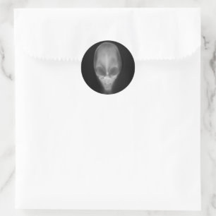 Röntgenfoto van buitenaards schedel ronde sticker