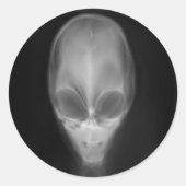 Röntgenfoto van buitenaards schedel ronde sticker (Voorkant)