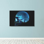 Röntgenfoto van de hersenen in een schedel canvas afdruk (Insitu (Houten vloer))