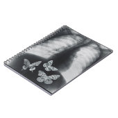 Röntgenfoto van vlinders in de maag notitieboek (Linkerzijde)