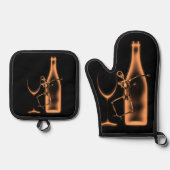 Röntgenfoto Viering Skeleton & Wine Ovenwant & Pannenlap Set (Voorkant)