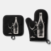 Röntgenfoto Viering Skeleton & Wine Ovenwant & Pannenlap Set (Voorkant)