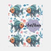 Röntgenfoto Vis onder het Zee Print Fleece Deken (Voorkant)