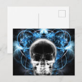 Röntgenfoto vlinder fractal schedel - blauw briefkaart (Voorkant / Achterkant)