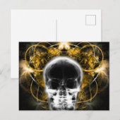 Röntgenfoto vlinder fractal schedel - geel briefkaart (Voorkant / Achterkant)