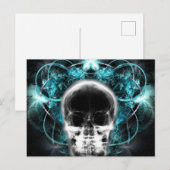 Röntgenfoto vlinder fractal schedel - lichtblauw briefkaart (Voorkant / Achterkant)