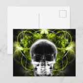 Röntgenfoto vlinder fractal schedel - limoengroen briefkaart (Voorkant / Achterkant)