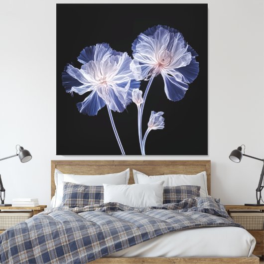 Röntgenfotografie Etherische bloemen Canvas Afdruk (Insitu (Slaapkamer))