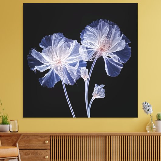 Röntgenfotografie Etherische bloemen Canvas Afdruk (Insitu (Woonkamer))
