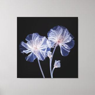 Röntgenfotografie Etherische bloemen Canvas Afdruk
