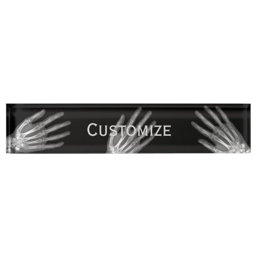 Röntgenhandjes zwart naambordje (Voorkant)