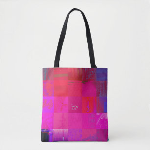 Röntgenmeisjes Glitch Art Raster Hot Pink Tote Bag