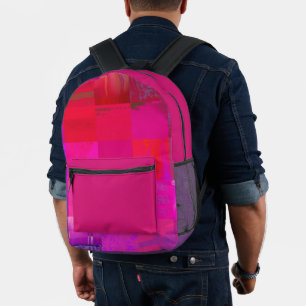 Röntgenmeisjes Glitch Art Raster Lichtroze Bedrukte Rugzak