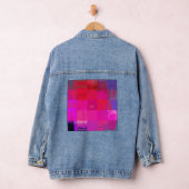 Röntgenmeisjes Glitch Art Raster Lichtroze Denim Jacket (Hangar)