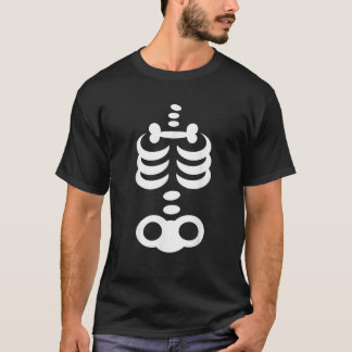 Röntgenradiografie Grappig Halloween Skeleton Kost T-shirt