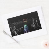 Röntgenskeletten, middernachtrol - B&W & Regenboog Rechthoekige Sticker (Envelop)