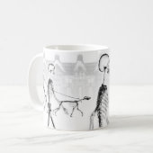 Röntgenskeletten vanmiddag Stroll Neg BW Koffiemok (Voorkant links)