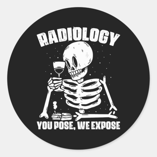 Röntgenstraling Rad Tech Geneeskunde Radiologie Te Ronde Sticker (Voorkant)