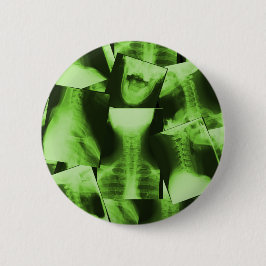 Röntgenstraling - radioactief groen ronde button 5,7 cm