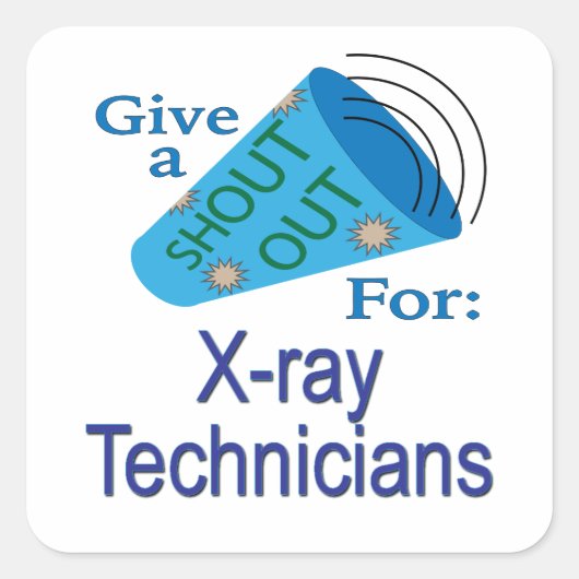Röntgentechnici Vierkante Sticker (Voorkant)