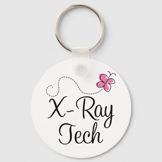 Röntgentechnologie voor Cute Pink Butterfly Sleutelhanger (Voorkant)