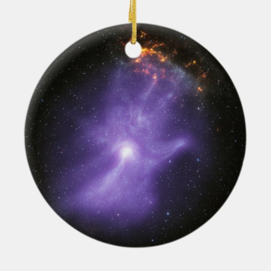 Röntgentelescopen spookachtige kosmische hand keramisch ornament (Achterkant)